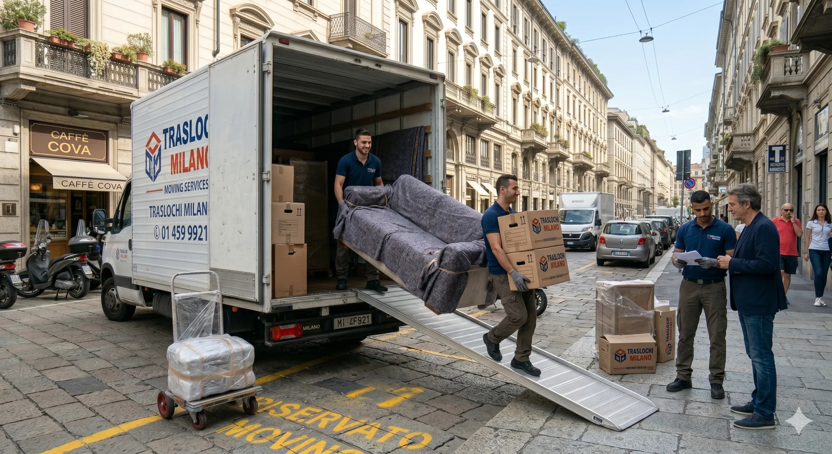 Sgombero di un appartamento a Milano in corso durante la giornata