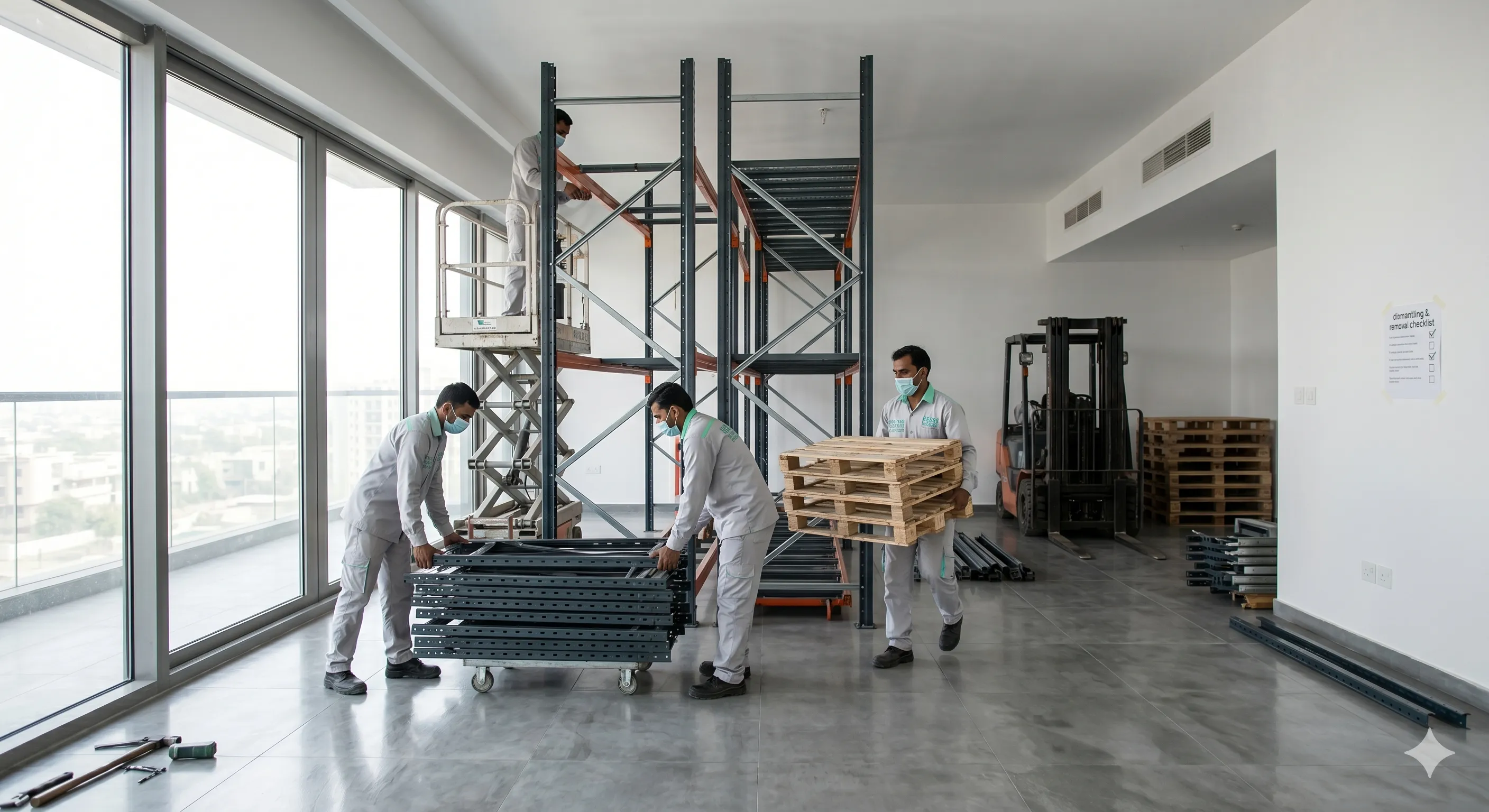 Sgombero di un magazzino aziendale a Milano con scaffalature