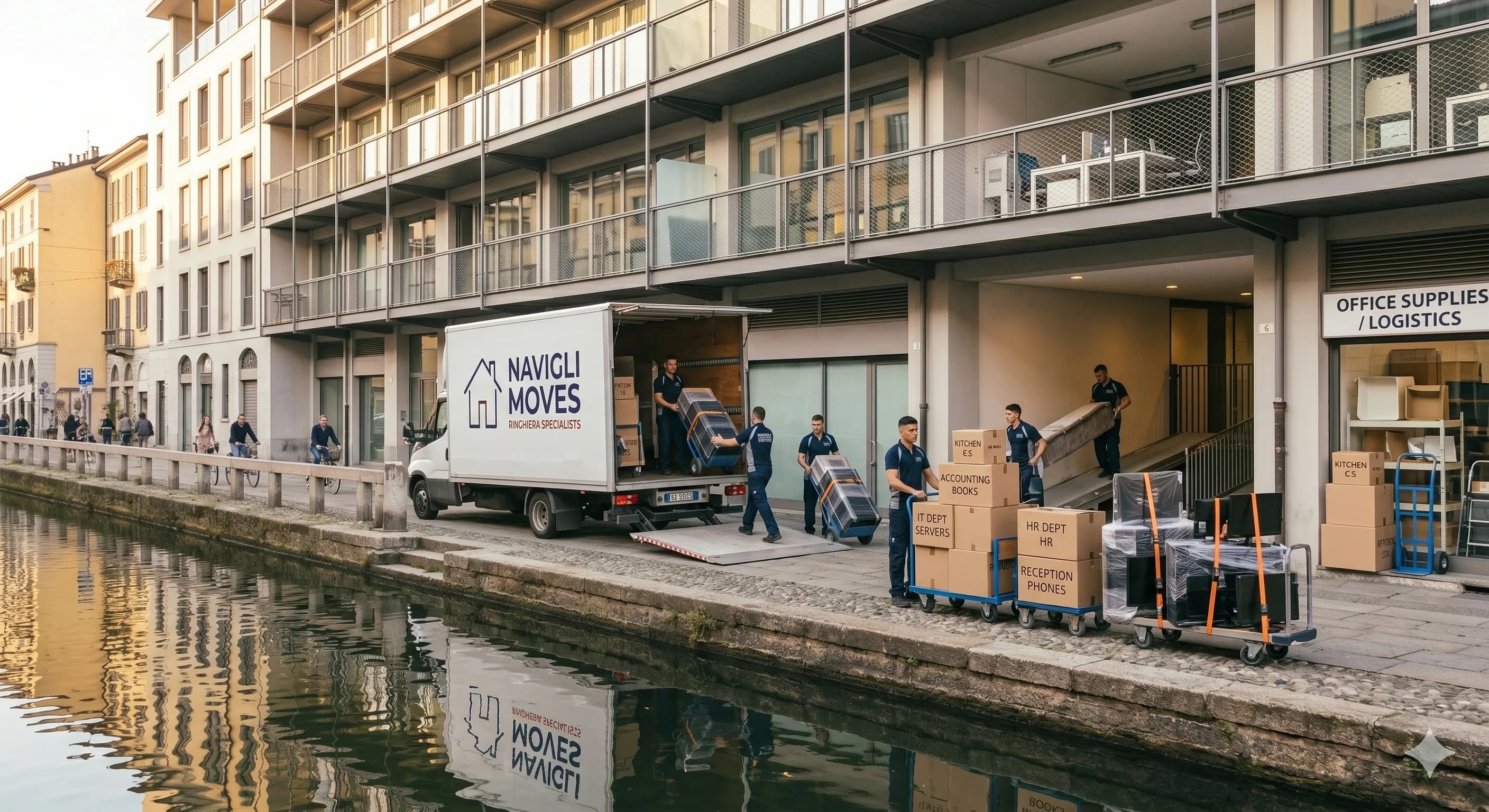 Trasloco di un ufficio a Milano con postazioni e archivi